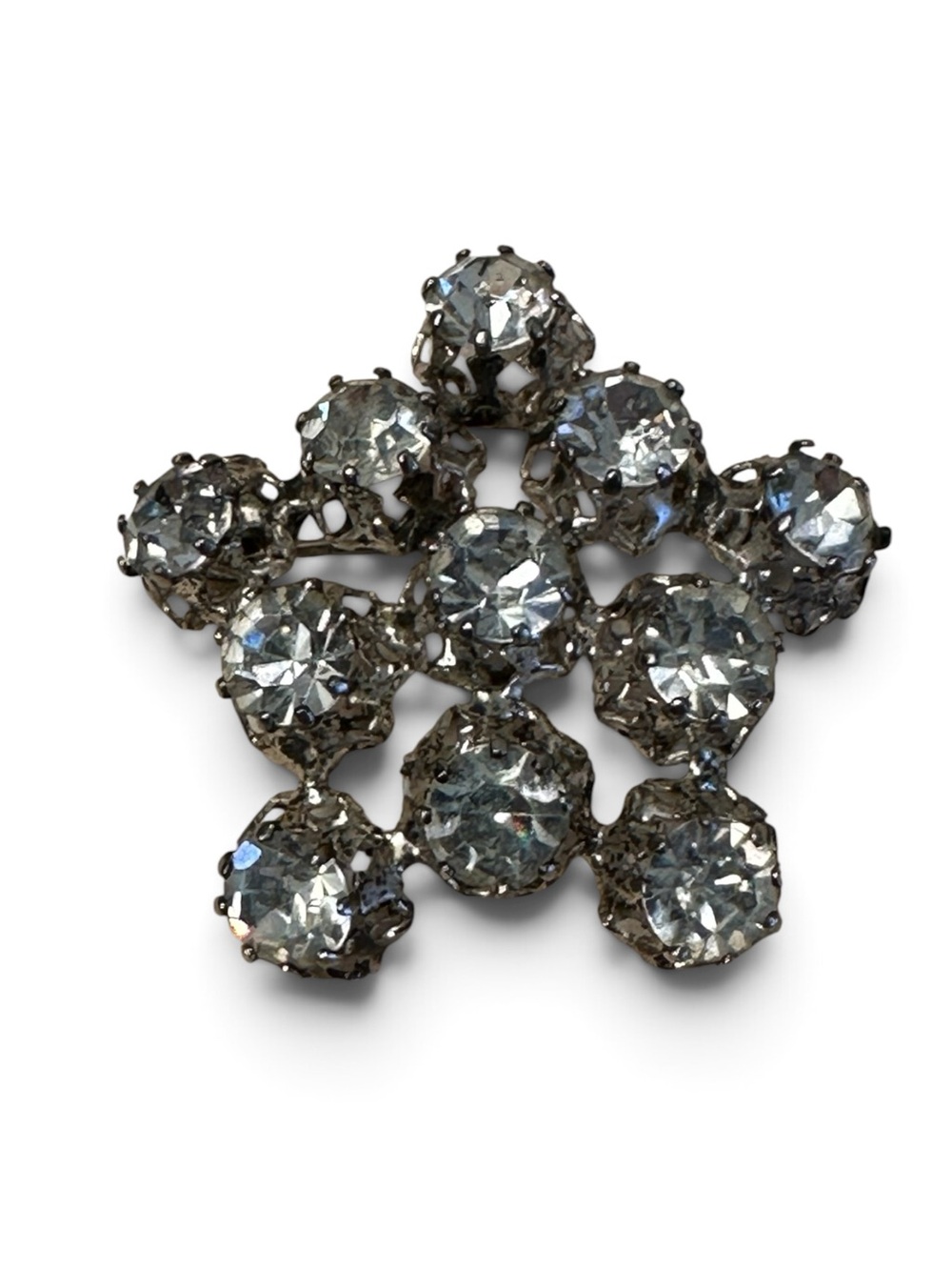 Vintage Made in Austria Crystal Rhinestone Star Brooch
